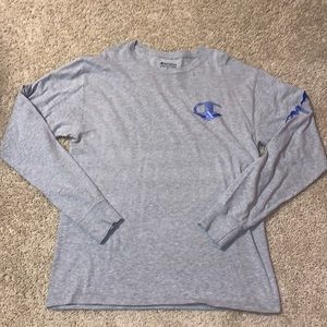 Men’s Gray Champion Long Sleeve Logo Shirt